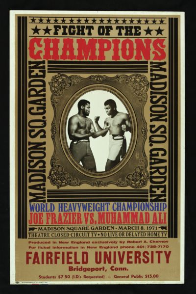 1971 Muhammad Ali vs. Smokin Joe Frazier Fight of the Century On-Site Closed Circuit Promotional  14" x 22" poster