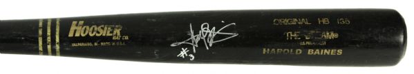 1990-92 Harold Baines Oakland Athletics Autographed Hoosier Professional Model Game Used Bat (MEARS A9)