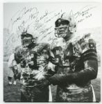 2000s Jerry Kramer & Fuzzy Thurston Green Bay Packers Signed 24" x 25" Canvas Print - JSA 