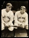 1932 Babe Ruth  Lou Gehrig New York Yankees Original 7" x 9.5" Photo 