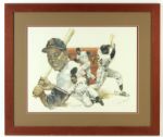 1986 Willie Mays San Francisco Giants Signed 18" x 24" John B. Martin LE Lithograph Display 295/302 - JSA