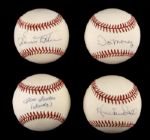 1984-2000 Milwaukee Brewers Single Signed Baseball Collection (Lot of 4) Thomas, Gantner, Money, Sanders (MEARS LOA) 