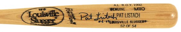 1992 Pat Listach Milwaukee Brewers Autographed Louisville Slugger  Promotional Bat #52/54 (MEARS LOA)