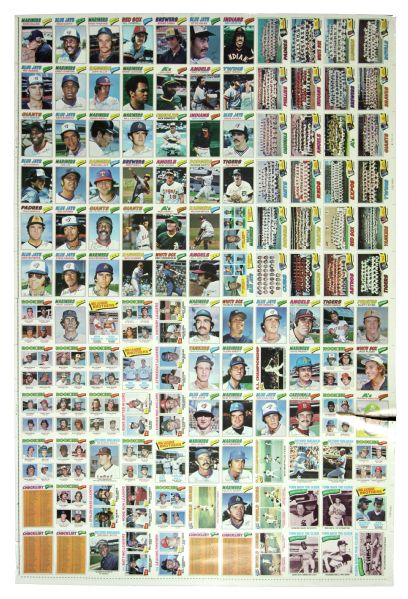 1977 & 1982 Topps Uncut Sheet (Lot of 2) 