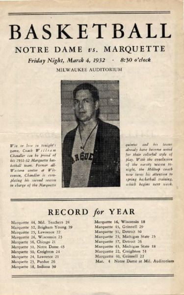 1932-35 Marquette University Basketball & Football Programs - Lot of 2