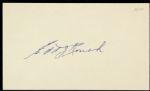 1970s-80s Edd Roush Cincinnati Reds Signed Index Card - JSA 