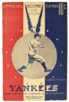 1943 New York Yankees Scorecard Program With Lou Gehrig On Front - Unscored