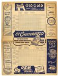 1943 New York Yankees Scorecard Program With Lou Gehrig On Front - Unscored