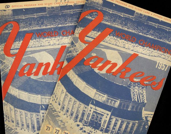 1957 New York Yankees Yankee Stadium Chicago White Sox Washington Senators Programs - Lot of 2