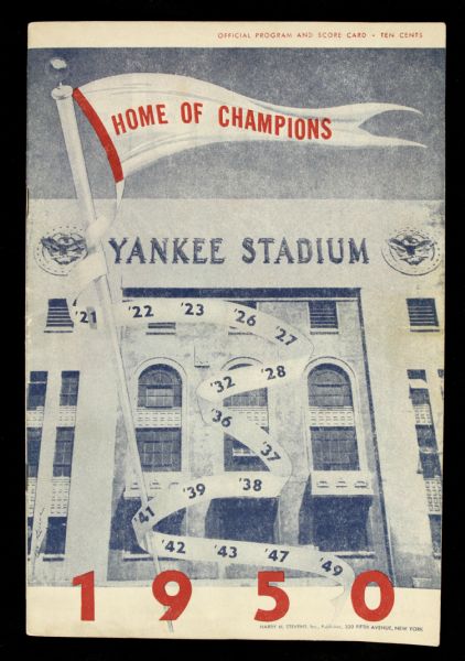 1950 New York Yankees Yankee Stadium Boston Red Sox Program & Scorecard