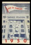 1950 New York Yankees Yankee Stadium Boston Red Sox Program & Scorecard