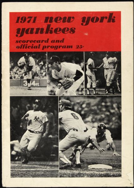 1971 New York Yankees Program Signed by Cookie Rojas & Soupy Sales (MEARS LOA) 