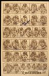 1982 Milwaukee Brewers Sportrait Album Signed by 15 Incl. Bud Selig Cooper Sutton Oglivie - JSA 