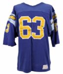 1960s #63 Jersey Styled After The San Diego Chargers With Lightning Bolt Shoulders