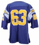1960s #63 Jersey Styled After The San Diego Chargers With Lightning Bolt Shoulders
