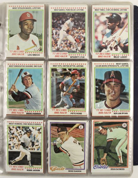 1978 Topps Baseball Complete Set (726/726) EX-EX Mint