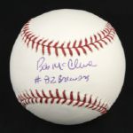 1982 Bob McClure Milwaukee Brewers Signed OML Selig Baseball - JSA
