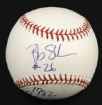 1982 Bob Skube Milwaukee Brewers OAL Budig Signed Baseball - JSA