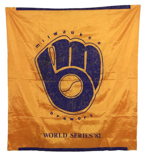 1983 Milwaukee Brewers 44" x 48" Flag Flown at County Stadium Honoring 1982 AL Pennant Winning Team