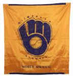 1983 Milwaukee Brewers 44" x 48" Flag Flown at County Stadium Honoring 1982 AL Pennant Winning Team