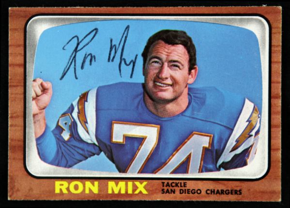 1965 Topps Ron Mix San Diego Chargers Signed Card (JSA)