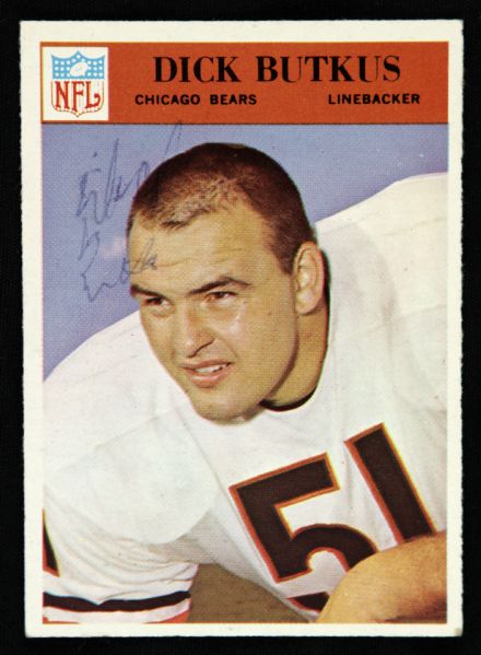 1966 Philadelphia Dick Butkus Chicago Bears Signed Card (JSA)