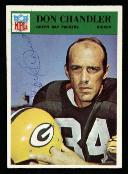 1966 Philadelphia Don Chandler Green Bay Packers Signed Card (JSA)