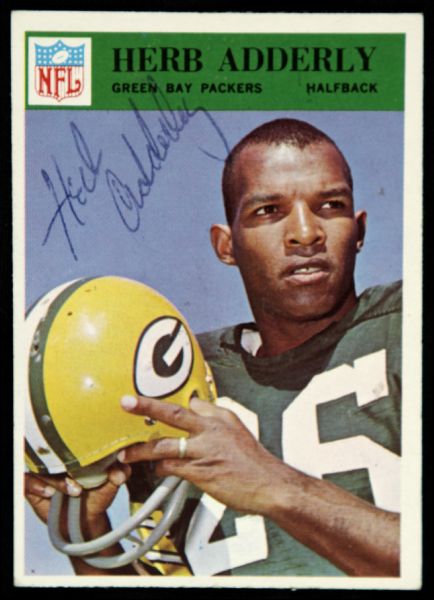 1966 Philadelphia Herb Adderly Green Bay Packers Signed Card (JSA)