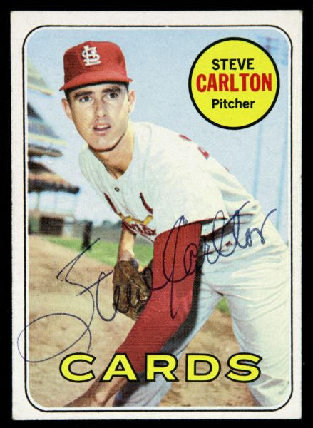 1967 Topps Steve Carlton St. Louis Cardinals Signed Card (JSA)