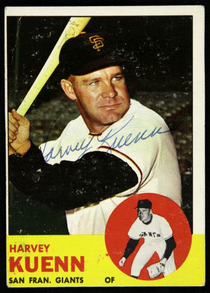 1963 Topps Harvey Kuenn San Francisco Giants Signed Card (JSA)