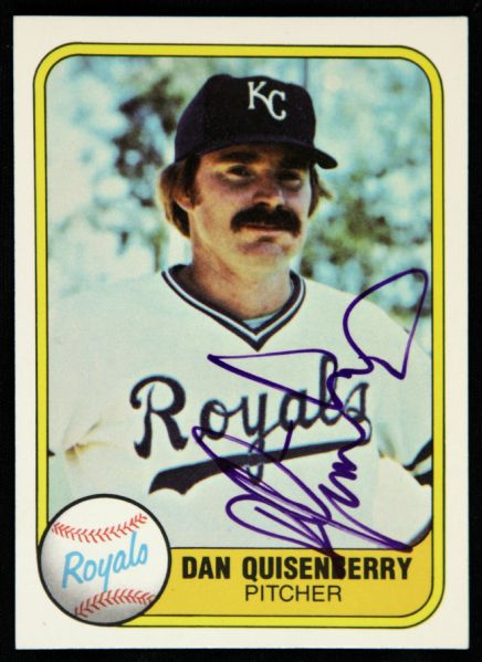 1981 Fleer Dan Quisenberry Kansas City Royals Signed Card (JSA)