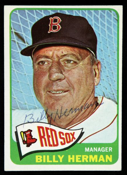 1965 Topps Billy Herman Boston Red Sox Signed Card (JSA)