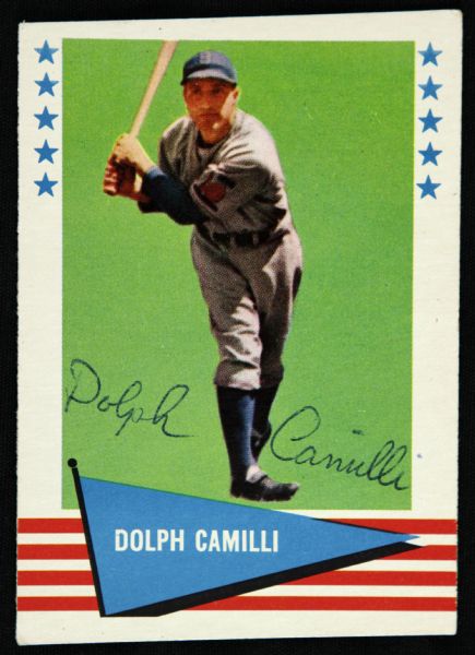 1961 Fleer Dolph Camilli Brooklyn Dodgers Signed Card (JSA)