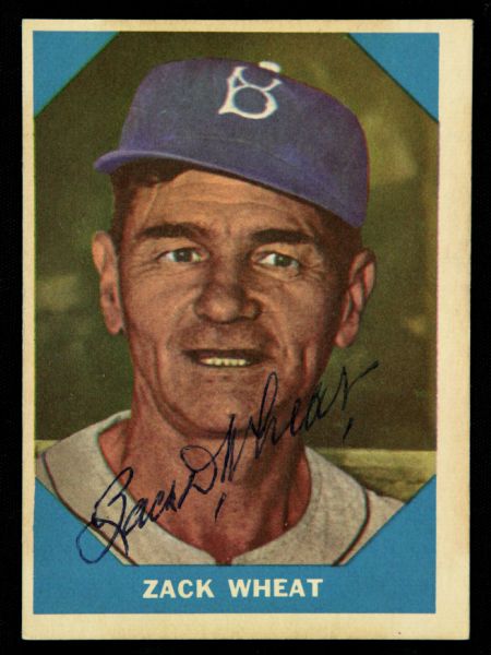 1960 Fleer Zack Wheat Brooklyn Dodgers Signed Card (JSA)