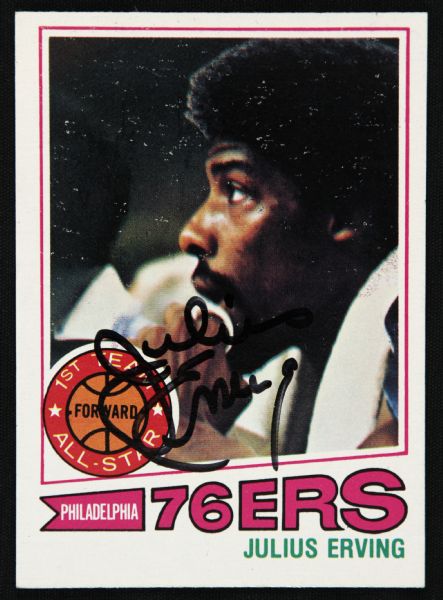 1977/78 Topps Julius Erving Philadelphia 76ers Signed Card (JSA)