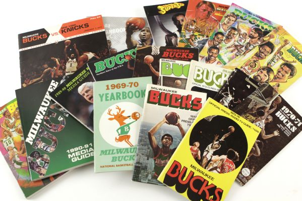 1968-2008 Milwaukee Bucks Complete Run Media Guide Collection - Lot of 43