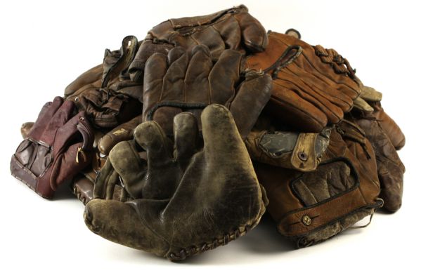 1910s-40s Pre-War Store Model Player Endorsed Fielders Gloves - Lot of 30