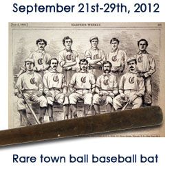 1860-85 circa Town Ball 2” Diameter Baseball Bat (MEARS LOA)