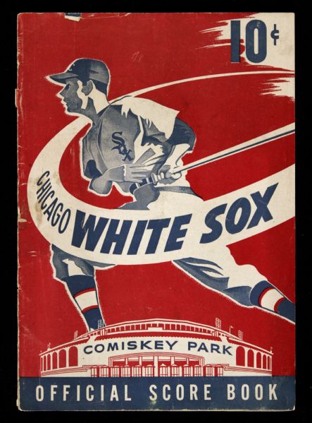 1950 Chicago White Sox Boston Red Sox Comiskey Park Game Program Scored