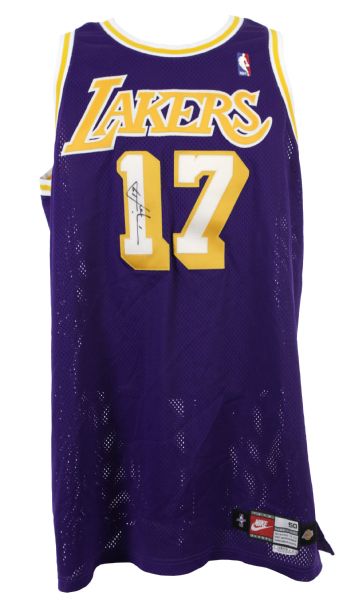 1997-98 Rick Fox Los Angeles Lakers Signed Game Worn Jersey - MEARS LOA/JSA (Ed Borash Collection)