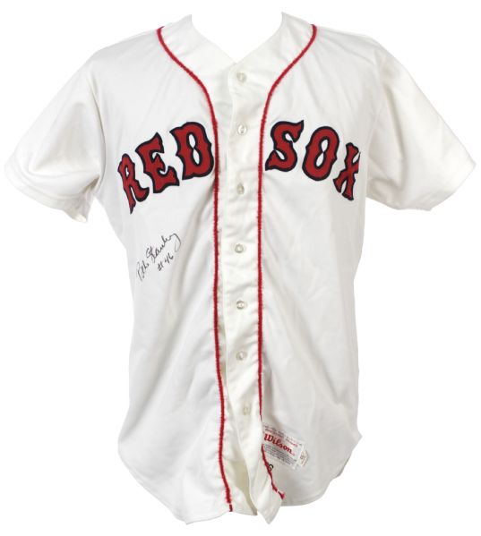 1986 Bob Stanley Boston Red Sox Signed Game Worn Home Jersey (MEARS A9.5/JSA)