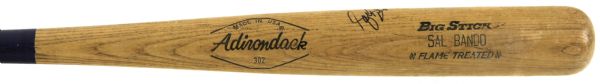 1977-79 Sal Bando Milwaukee Brewers Autographed Adirondack Professional Model Game Used Bat (MEARS Authentic)