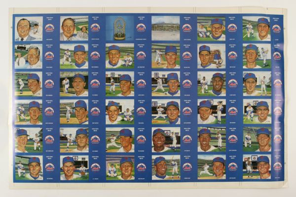 1969 New York Mets World Series Champions 23" x 35" Uncut Commemorative Postcard Sheet  