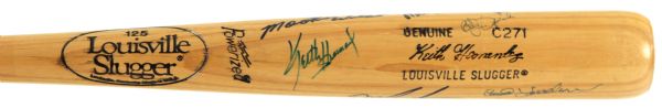 1985-86 Keith Hernandez New York Mets Signed Louisville Slugger Professional Model Bat w/ 12 Signatures (JSA)