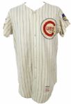 1969 Ernie Banks Chicago Cubs Signed Game Worn Home Jersey (MEARS A9.5/JSA)