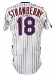 1986 Darryl Strawberry New York Mets Signed Game Worn Home Jersey (MEARS LOA/JSA)