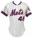 1978 Juan Berenguer New York Mets Rare 2 Button Style Game Worn Home Jersey (MEARS LOA)