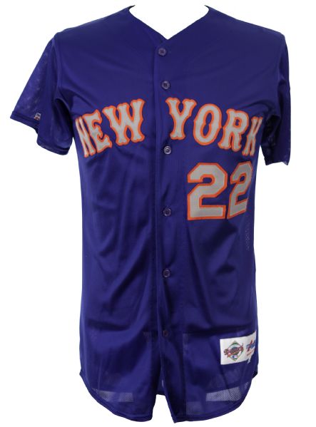 1995 Brett Butler New York Mets Signed Game Worn Batting Practice Jersey (MEARS LOA/JSA)