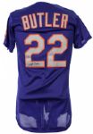 1995 Brett Butler New York Mets Signed Game Worn Batting Practice Jersey (MEARS LOA/JSA)