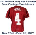 2001 Brett Favre Green Bay Packers Signed Game Worn Family Night Scrimmage Jersey (Favre Hologram)